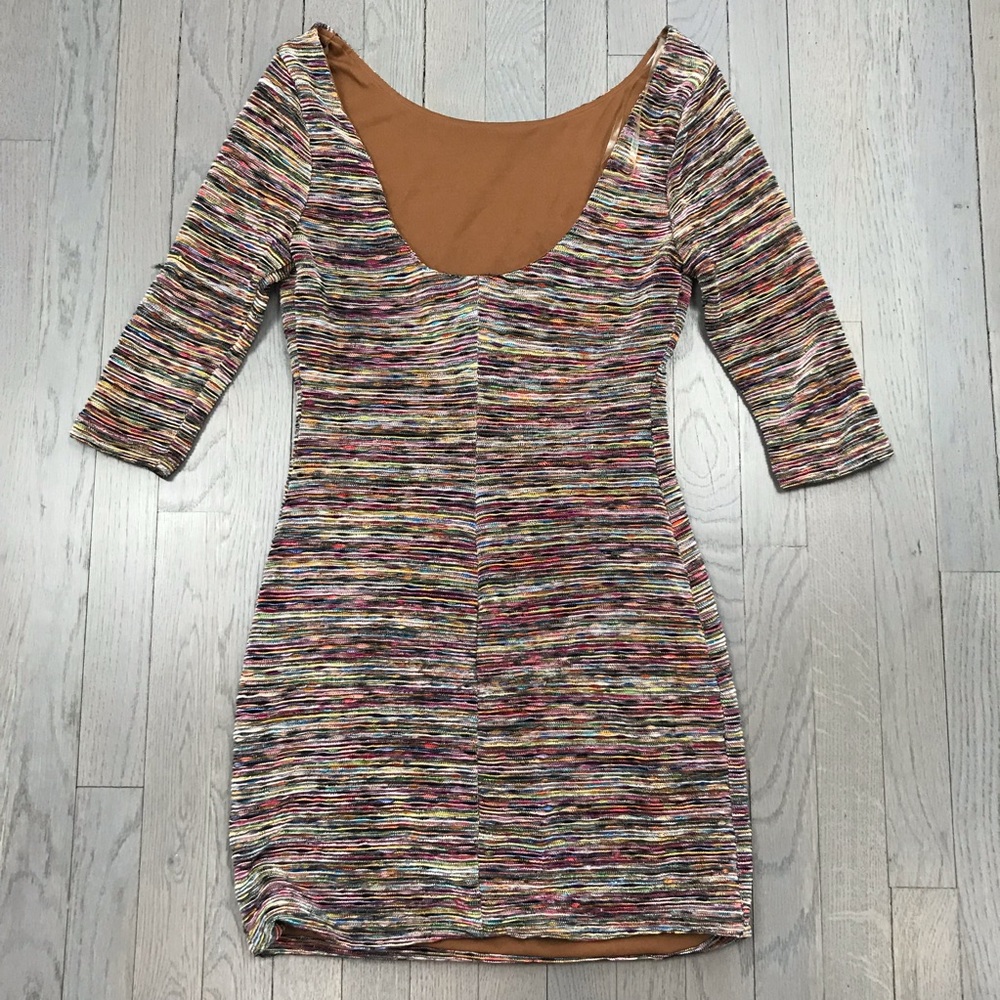 Lily Rose Low Back 3/4 Sleeve Scoop Neck Dress - Picture 6 of 8
